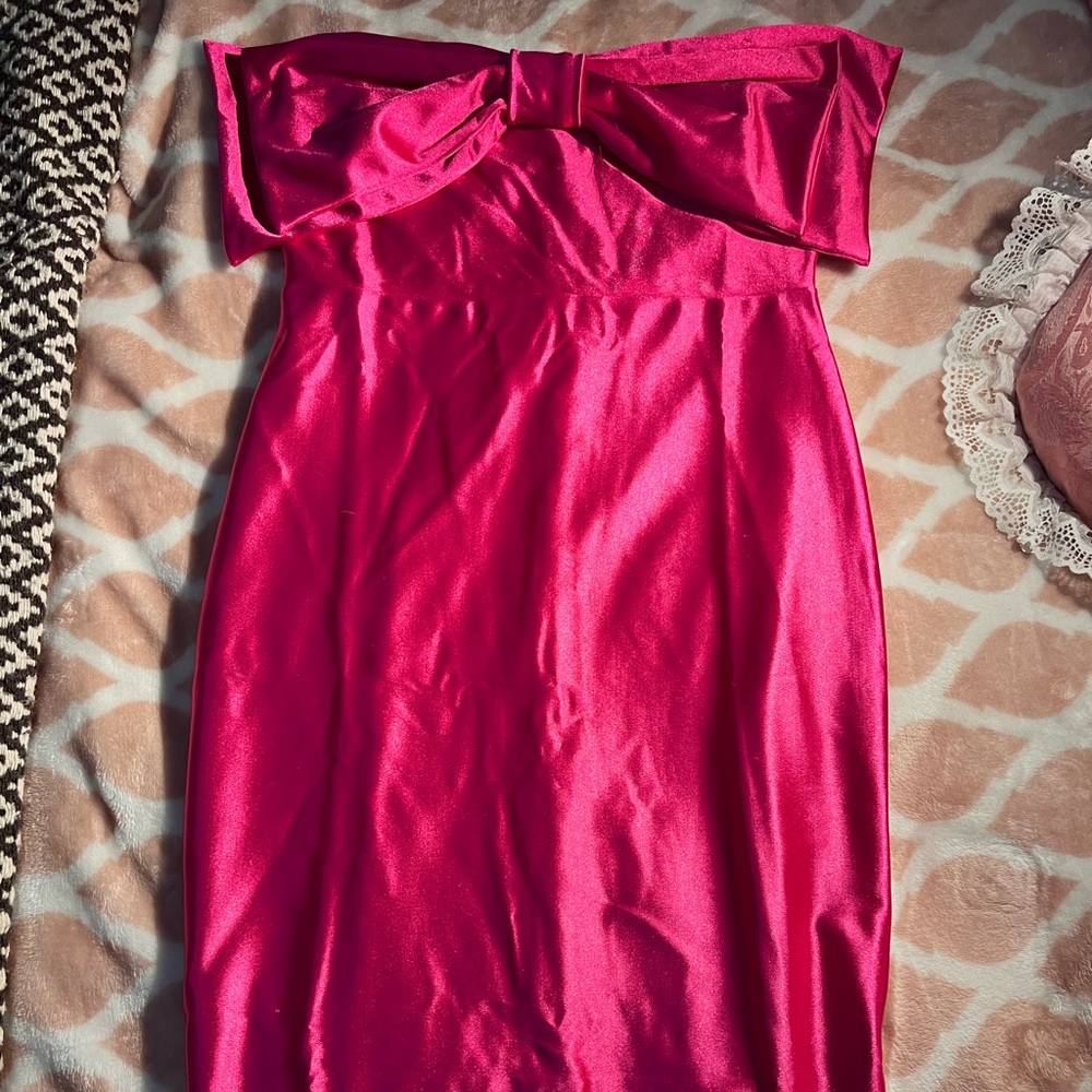 dress, strapless, pink